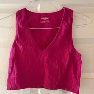 Garage Women's Hot Pink Ribbed Crop Top